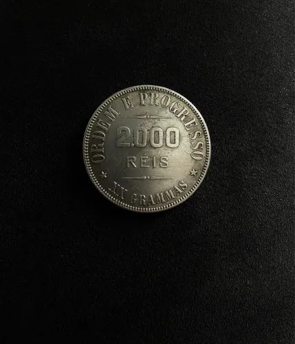 Moeda Antiga 2000 Reis Prata