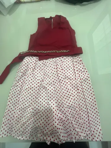Vestido menina poa vermelha 