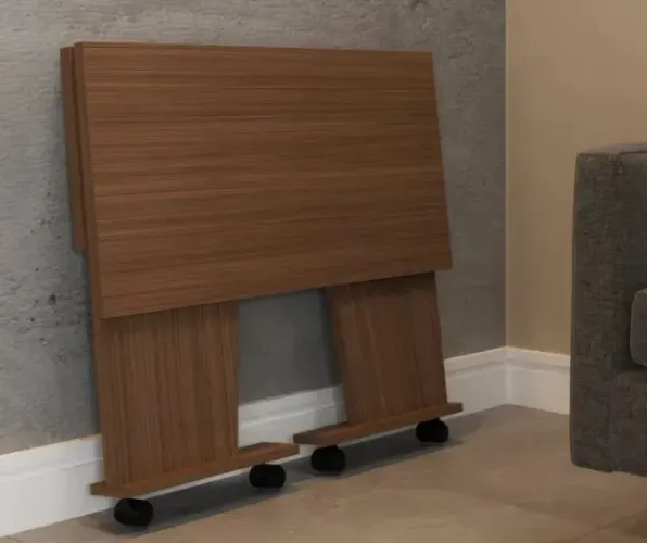 Mesinha com rodinha home office dobrável