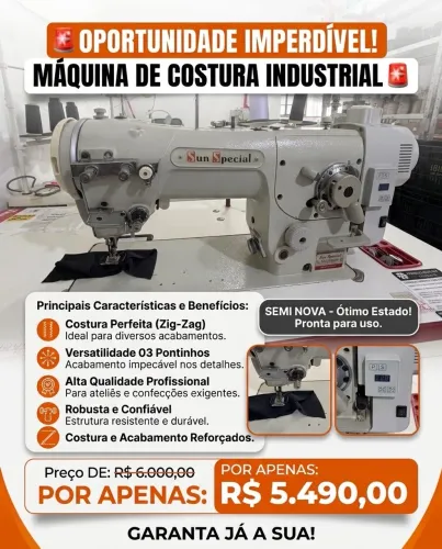 Máquina de Costura Sun Special SS-1224D Zig-Zag 3 Pontinhos + Direct Drive