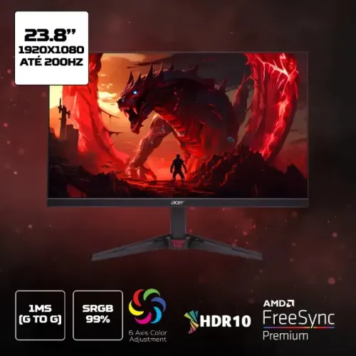 Monitor Gamer Acer Nitro 23.8 Full Hd Led Ips 200 Hz 1ms Vg240y X1biip