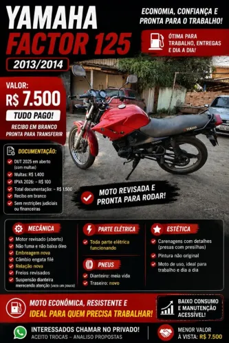 Moto Barata - Factor 125 Ks - Dia a Dia I Trabalho | Uber/99 |