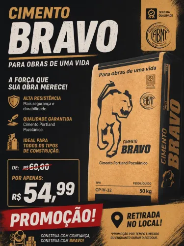 Cimento Bravo direto da fábrica 