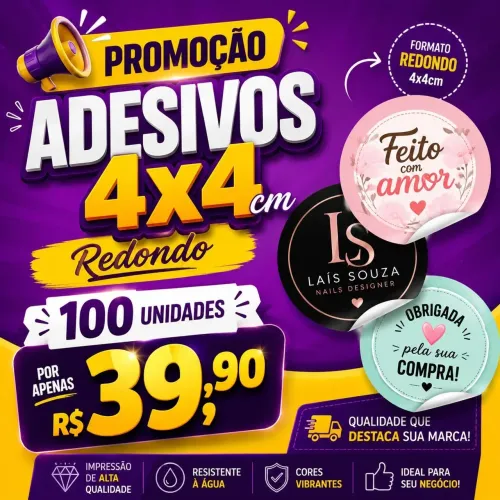 Adesivos etiquetas redondo personalizado