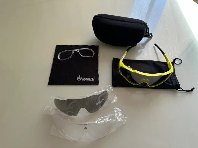 Óculos ORIGINAL, MARELLI VELOCE amarelo 3 lentes + GRAU