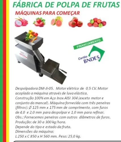 Vendo despolpadeira de fruta seminova