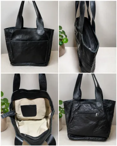 Bolsa de couro preta