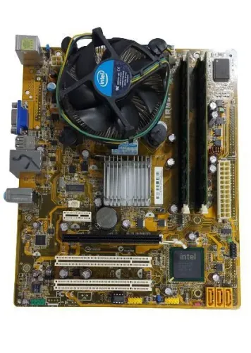 Kit placa mãe 775 com prcessador cooler memória