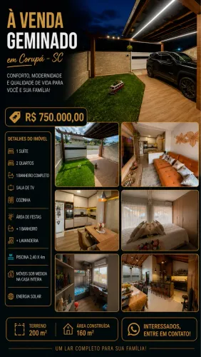 Vendo Geminado de Alto Padrão em Corupá, SC