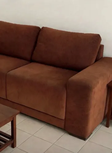 SOFÁ 3 LUGARES MARROM CHOCOLATE SUEDE 2,00M - RETIRA HOJE R$300| RIBEIRÃO PRETO