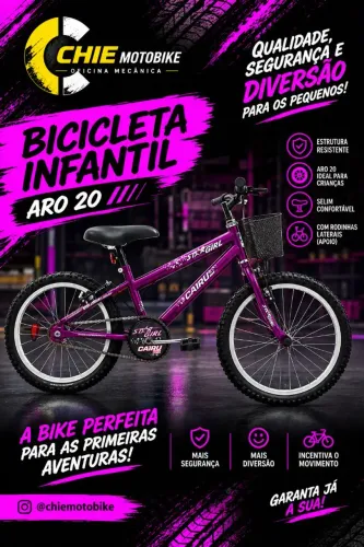 Bicicleta aro 20 infantil feminina
