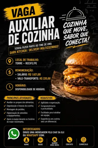 ? VAGA - AUXILIAR DE COZINHA