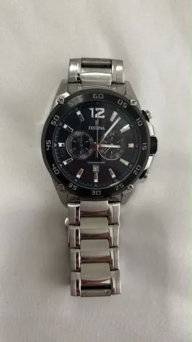 Relógio Festina Masculino Cronógrafo - Aço Inox - Mostrador Preto