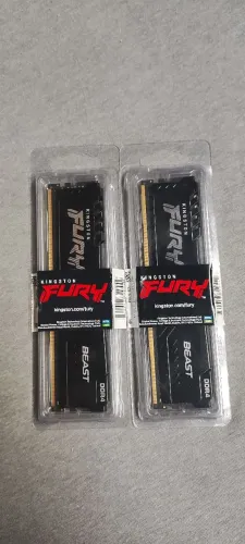 Kit Memória RAM Fury Beast Kingston 16GB (2x8GB) DDR4 3200Mhz - KF432C16BB/8