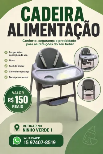 CADEIRA DE ALIMENTAÇÃO COSCO - COMO NOVA! ?