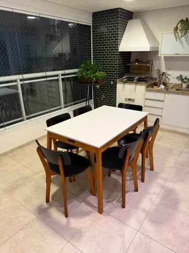 Mesa de Jantar + 6 cadeiras | Tampo Branco