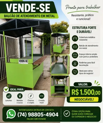 Balcão de atendimento em metal