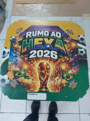 Caixa de pizza da copa 2026, tamanho 35