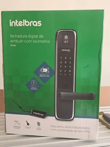 Fechadura Digital Touch Com Biometria Fr 331 Preta Intelbras