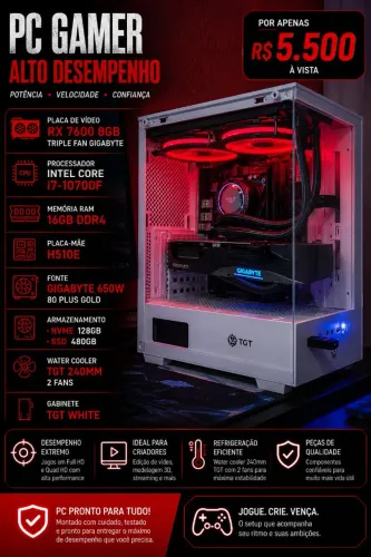 ? PC GAMER ALTO DESEMPENHO - PRONTO PARA JOGAR! ?