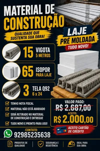 Material para laje pre moldada 