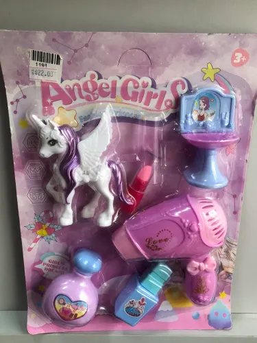 Kit Infantil Angel Girls Pônei Unicórnio E Acessórios De Beleza Camarim