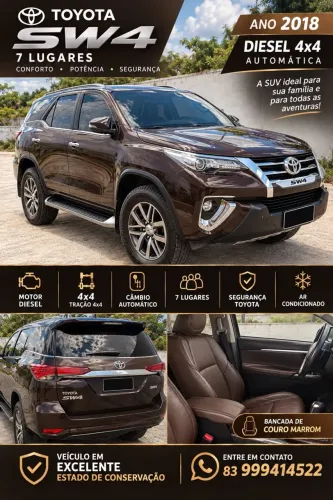 Toyota Hilux SW4 SRX 4X4 2.8 TDI 16V Dies. Aut. 2018