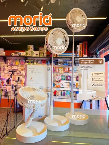 Ventilador Recarregável Silencioso Dobrável Portátil Sem Fio