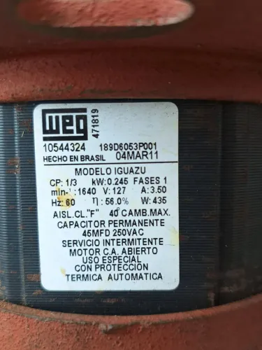 Motor da máquina de lavar roupa Westinghouse antiga 