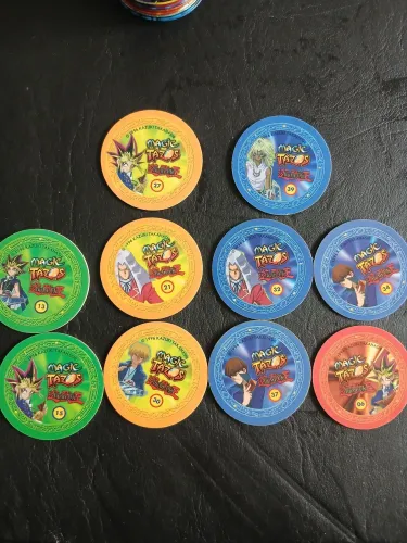 magic tazos yugioh - lote 10 tazos  1996