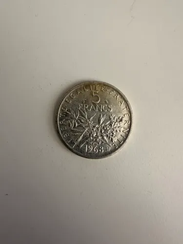 Moeda Francesa 5 Francos 1968 - Prata