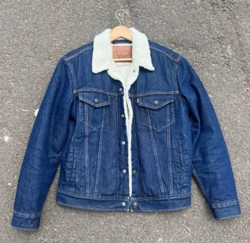 Levis Jaqueta Jeans Sherpa Type III Trucker Premium índigo