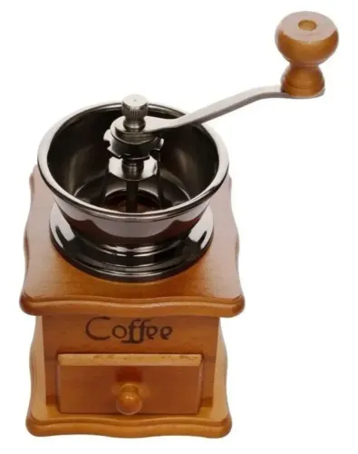 Moedor de café manual com manivela madeira novo na caixa