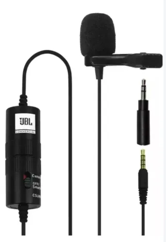Microfone De Lapela Jbl Cslm20b para Celular Câmera Dslr Tablet