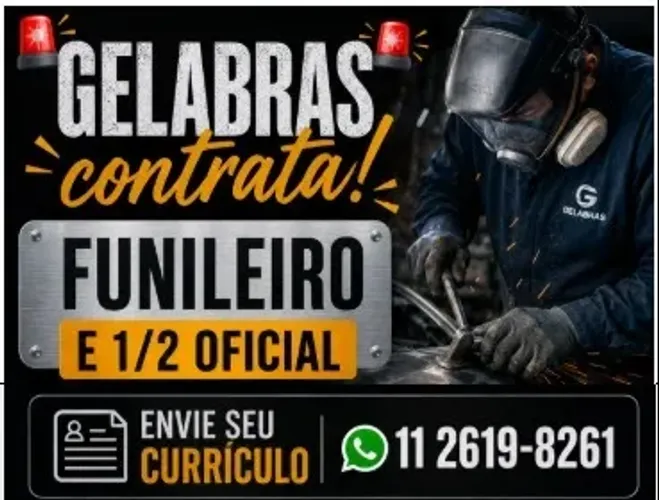 vaga para funileiro e 1/2 oficial 