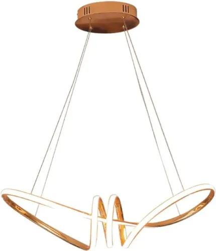  Mostruário -Lustre Pendente Arco Anéis Infinito Luxo Moderno Dourado TM 6921