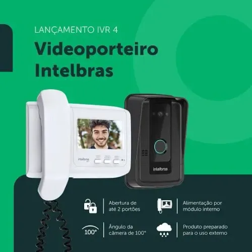 VÍDEO PORTEIRO ELETRÔNICO INTELBRAS; Interfone com câmera. Kit completo instalado.