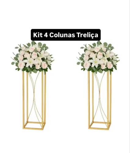 Kit 4 Colunas Suporte Casamento Festa Decoração
