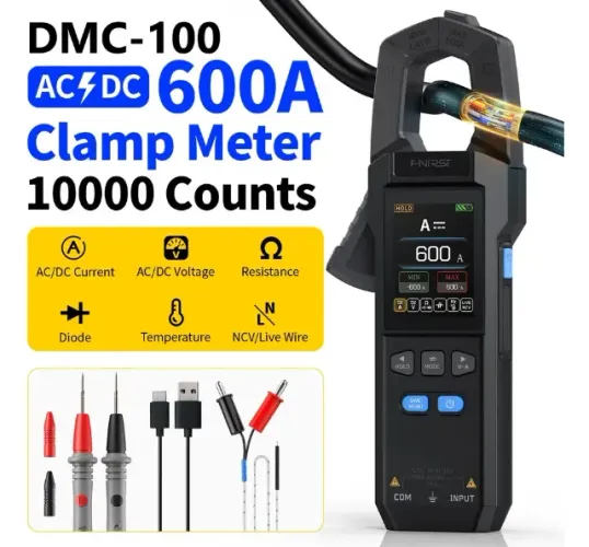 Alicate Amperimetro Fnirsi DMC-100 medidor de braçadeira 10000 contagens trms