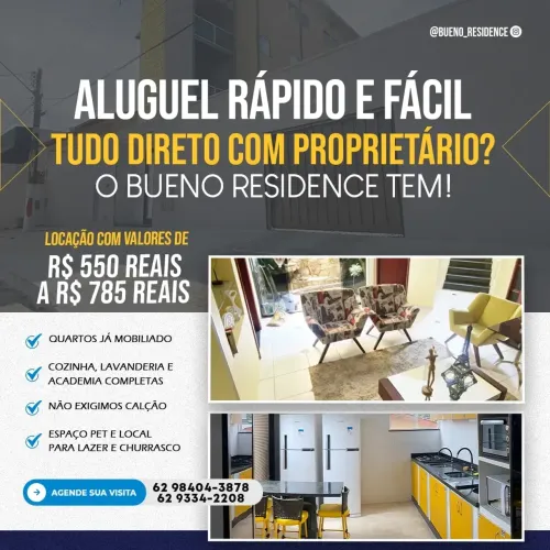 Aluguel com mobília inclusa no valor, não pedimos avalista, não cobramos água ou luz