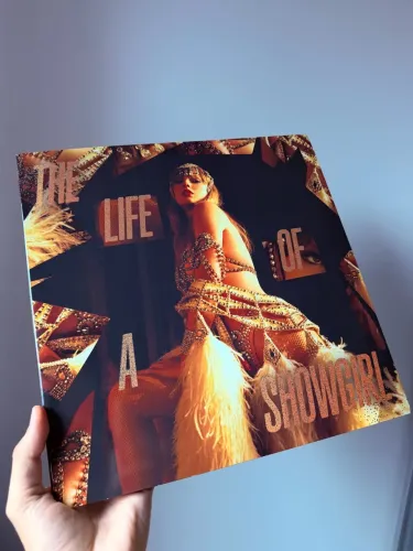Disco de vinil Taylor Swift showgirl rosa + pôster