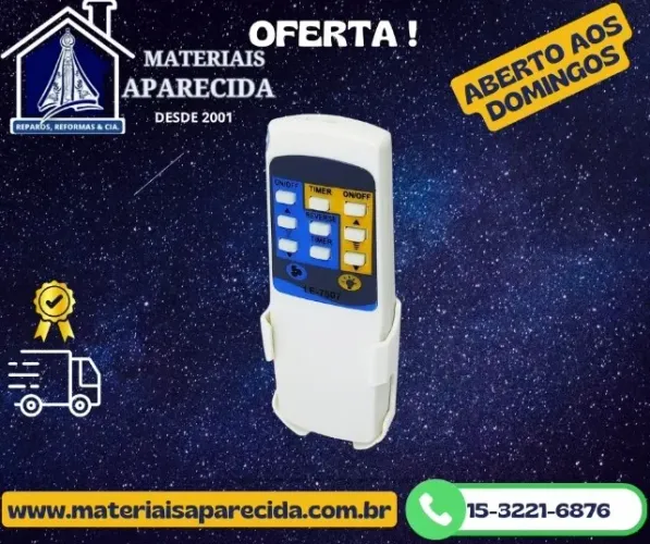 Controle Remoto Ventilador de Teto Lampada Universal LE-7507