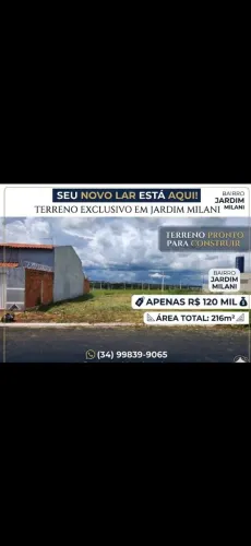 Terreno Jardim Milani, apenas 120 mil, com 216m²