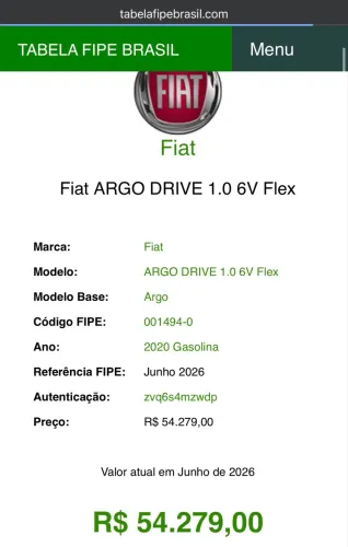 Fiat Argo Drive 1.0 6V Flex 2020