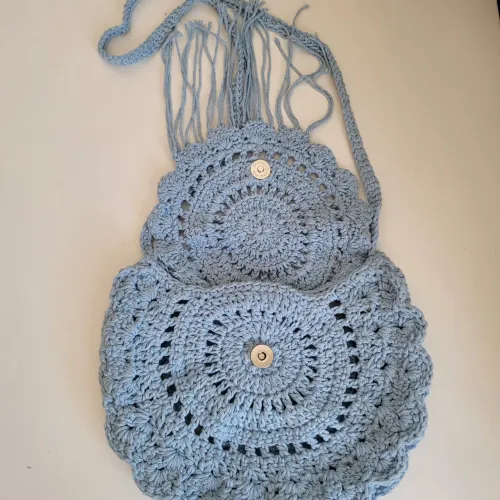 Bolsa de Crochê Estilo Boho Chic com Franjas Removíveis