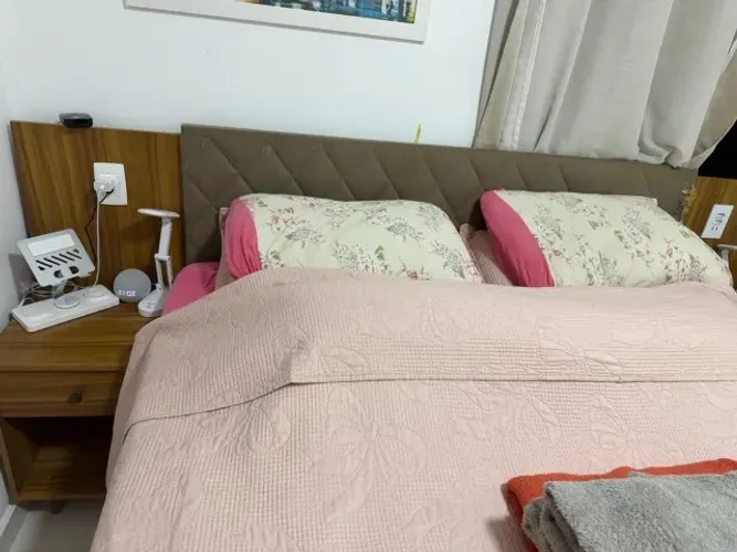 Cabeceira cama casal MDF regulável + baú puff (veja anúncio)