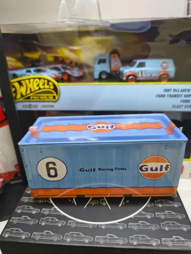 Mini Container Decorativo Gulf Racing Fuels em Metal - 11cm