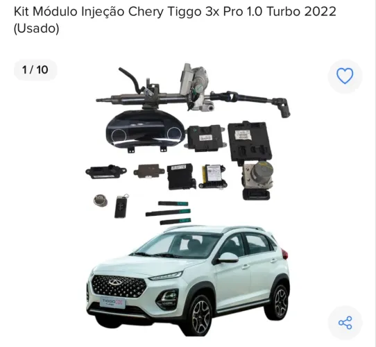 KIT MÓDULO INJEÇÃO CHERY TIGGO 3x PRO 1.0 TURBO 2022