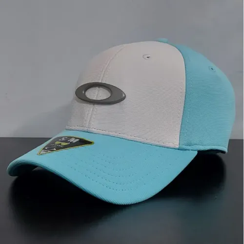Boné Oakley Tincan Aba Curva Fechado Branco e Azul Masculino Novo Original - Tamanho S/M