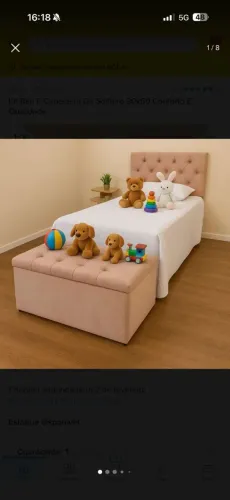 Conjunto de cabeceira infantil e bau